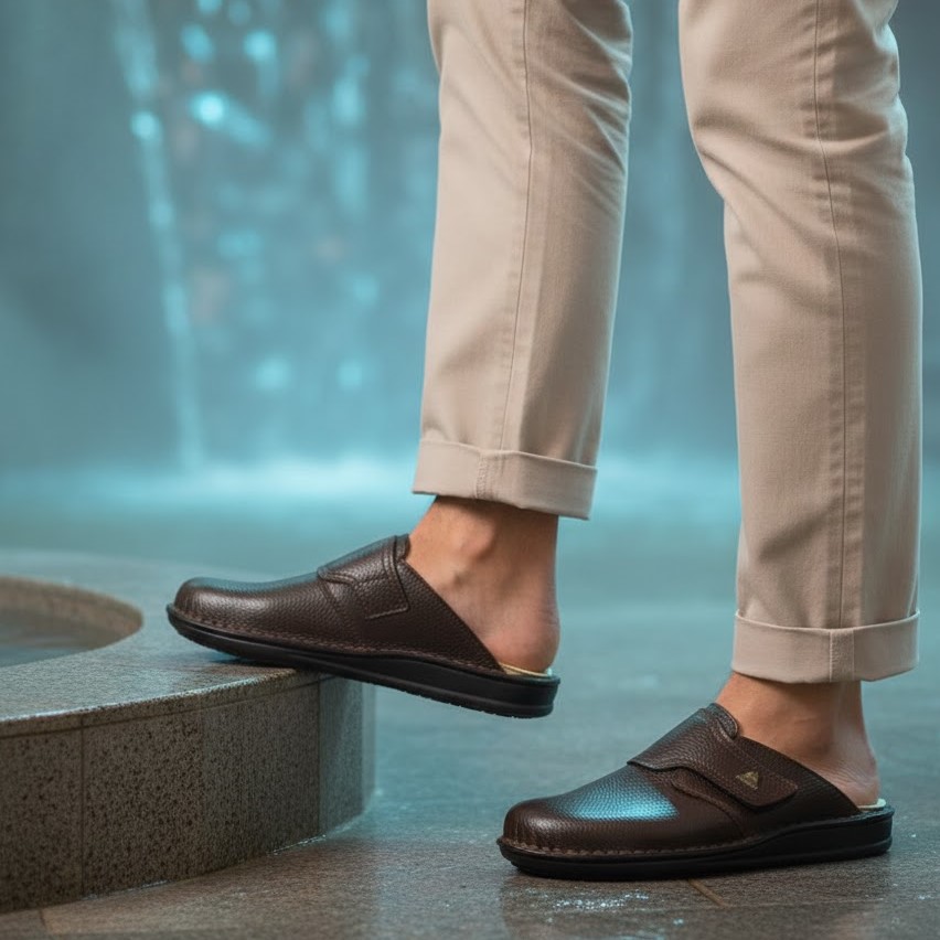 خرید آنلاین دمپایی دیابتی چرم مردانه آرای مدل آرال کد 03